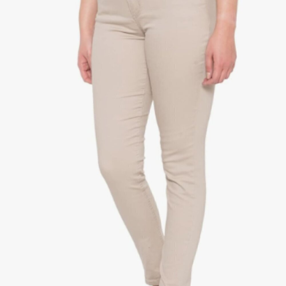 Democracy Womens Ab Solution Technology High Rise Denim Jeans Sz 14 Beige AN EXC
